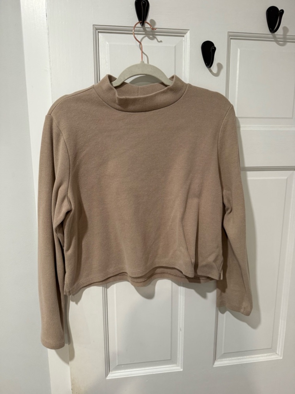 Old Navy Cropped Mock Neck Pullover - Taupe